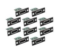 The Lord of the Tools 10pcs 6 Pin USB-C Panel Socket Type-C Female Socket Connector Panel Mount Type with PC Board with Panel Mount Screw Hole