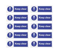 The Lord of the Tools 10PCS Keep Clear Sign PVC Sticker 150x50mm for Long-Term Outdoor Use Helps to Maintain Clear Pathways Public Areas