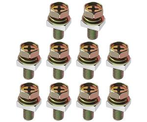 The Lord of the Tools 10PCS Motorcycle Battery Bolts and Nuts Set Carbon Steel Battery Terminal M6x16mm Screws and Square Nuts for Motorcycle ATV Scooter DIY Projects Repairs