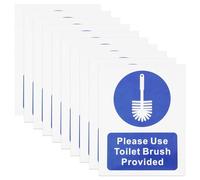 The Lord of the Tools 10x Self-Adhesive Label Sticker (Please Use Toilet Brush Provided) 16x12.5cm for Indoor Outdoor Toilet Warning Paste