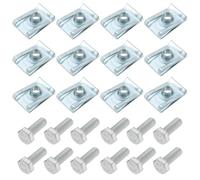 The Lord of the Tools 12 Sets of Roof Bar Fixing Clips Fastener Bolts Compatible with Renault Trafic MK2 2001-2014 Compatible with Vauxhall Vivaro A 2001-2014 Silver