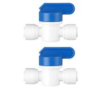 The Lord of the Tools 2Pcs 1/4 Inch Shut Off 6.5mm Straight Connector for RV Camper Reverse Osmosis and Drinking Water 50x36mm