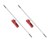 The Lord of the Tools 2pcs 2mm Tie Rod End Clevis with 120mm Linkage Rod for RC Boat Airplane Steering Gear Red