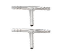 The Lord of the Tools 2pcs 6mm T-Piece Connector Replacement Part 304 Stainless Steel Hose Barb Connector 3 Way Tee T Shape Barb Fitting for Water Gas Oil