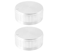 The Lord of the Tools 2Pcs Aluminium Alloy Potentiometer Control Knob for 6.0mm Plum Blossom Axis Potentiometer Encoder 40x17x6mm Silver