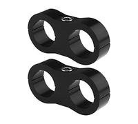 The Lord of the Tools 2PCS AN8 16mm Hose Separator Clamp Fuel Line Mounting Clamp Divider Hose Fitting Adapter for Fuel Hose Oil/Braking/Gas Pipeline Water Pipe Aluminum Alloy Black
