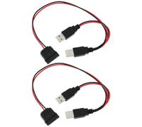 The Lord of the Tools 2Pcs D59 USB Type A Male to SATA + 15-pin USB Type A Power Cable for 2.5" or 1.8" Hard Drives