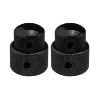 The Lord of the Tools 2pcs Guitar Dual Layer Concentric Control Knobs Electric Guitar Metal Volume Knob Potentiometer Cap Guitar Double Layer Metal Knob Cap Volume Knob Cover, Black