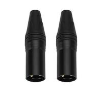 The Lord of the Tools 2Pcs Male 3-Pin XLR Connector Plug 3-Pin In Line XLR Connectors for Microphone Mic Cable Plug Connector Audio Speaker Socket Black