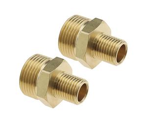 The Lord of the Tools 2PCS Pressure Washer Adapter M22x1.5 Male Thread to G1/4 Inch Male Nipple Plug Brass Coupling Reducer Hose Joining Connection Adapter Connector for Hose