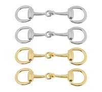 The Lord of the Tools 4 Pcs Zinc Alloy Shoe Buckles Replacement 78mm Double Ring Fastener Charm for Loafer Leather Shoes DIY Repair Gold Silver (Large)