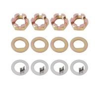 The Lord of the Tools 4 Sets Trailer 1-Inch Spindle Nut and Washer Kit for 2,000-7,000 lb Axles Includes Castle Nuts D Washers and Tang Washers Compatible with EZ-Lube
