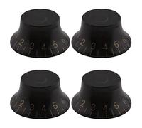 The Lord of the Tools 4PCS Guitar Control Knobs Volume Tone Speed Knobs 6mm Guitar Bass Top Hat Knobs for Electric Guitar Musical Instruments Accessories Acrylic Black