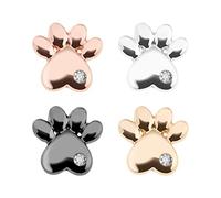 The Lord of the Tools 4PCS Watch Strap Charms Paw Shaped Watch Band Nails Decoration Smart Watch Band Stud for Most Silicone Watch Strap Gold & Sliver & Rose Gold & Black