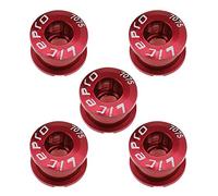 The Lord of the Tools 5pcs M8 Bicycle Crankset Single Chainring Chainwheel Bolts & Nuts Kit Red 7075 Aluminum Alloy MTB Disc Screws For Road Bike Mountain Bike