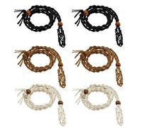 The Lord of the Tools 6PCS Empty Stone Pendant Necklace Holders Adjustable Hand-Woven Wax Ropes Crystal Ornament Necklace Cords for Jewelry Making Black Coffee Beige