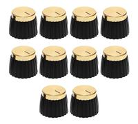 The Lord of the Tools Pack of 10 Audio Knobs Wave Pots Amplifier Push On Audio Button Barrel Audio Button Compatible with Marshall Amp JCM 800 900 2000 Plexi JMP Black and Gold