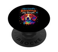 The Lord’s Blessing Beagle Dog Faith Fun Colorful Design PopSockets Adhesive PopGrip