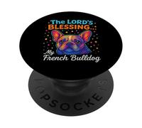 The Lord’s Blessing French Bulldog Dog Faith Colorful Design PopSockets Adhesive PopGrip