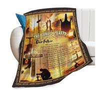 The Lord’s Prayer Print Blanket Christian Bible Verse Scripture Religious Faith Throw Blankets for Couch Sofa Bed Stuff Decor Gifts Fleece Plush Flannel Bedding for Lover Men Women Boys Girls 40"x50"