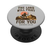 The Lord Will Fight for You - Exodus 14:14 Retro PopSockets Adhesive PopGrip