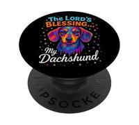 The Lords Blessing Dachshund Dog Faith Fun Colorful Design PopSockets Adhesive PopGrip