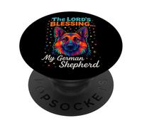 The Lords Blessing German Shepherd Dog Faith Colorful Design PopSockets Adhesive PopGrip