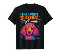 The Lords Blessing Poodle Dog Faith Colorful Design T-Shirt