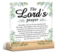 the Lord's Prayer Acrylic Plaque Sign Christian Bible Verses Sign for Home Prayer Room Desk Shelf Religious Gift