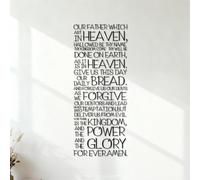 The Lord's Prayer Bible King James Matthew Quotes Kitchen Bible Scripture Quotes Wall Stickers Paster Paper Art Decoration 54.1x132.5cm Black