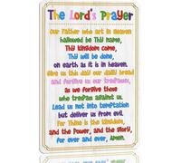 The Lord's Prayer Metal Sign Our Father Wall Decor Religious Bible Study Scripture Art for Church Classroom Girls Room Boys Bedroom Nursery - Blessed Christian Gift 8x12 Inch