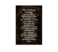 The Lords Prayer Scripture (4) Canvas Wall Art, Vintage Aesthetic Poster, Printing for Apartment Bedroom Living Room Decor24x36inch(60x90cm)
