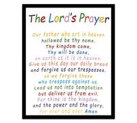 The Lords Prayer Wall Decor, Christian Wall Decor Scripture Print Poster, 8x10in Bible Verses Wall Art Canvas Poster, Motivational Poster for Kitchen Bedroom Restaurants Living Room Nursery, No Frame