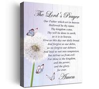 The Lord's Prayer Wall Decor,Lords Prayer Wall Art Canvas Poster Print,Christian Faith Scripture Artwork W645