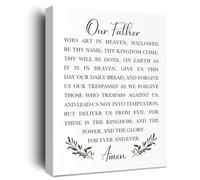 The Lords Prayer Wall Decor, Our Father Prayer Wall Decor, Bible Verses Wall Decor, Inspirational Quotes Bible Verse Scripture Print Framed Canvas Painting Christian Prayer Room Office Church Decor