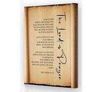 The Lords Prayer Wall Decor Prints Framed Vintage Canvas Matthew 6 9 13 Bible Quotes Wall Art Scripture Posters for Room Decor Artwork (12x18in,Framed)