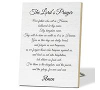 The Lord's Prayer Wall Signs for Religious Wall Decor Wooden Desktop Decor for Christian Desk Decor Rustic Wall Art for Prayer Room Decor Christian Room Decor Bible Verse Gifts for Women - F463