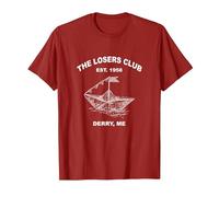 The Losers Club Est. 1958 Derry, Me Apparel T-Shirt, Men, Cranberry Red, Medium