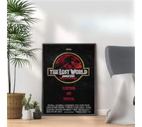 The Lost World 1997, 90s Jurassic Movie Print Vintage Film Poster, A4 and A3 Frame Options Available, Home, Pub, Café, Bar Decoration Wall Art Print, House gift for movie lovers (A4 Framed (Black))