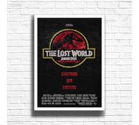 The Lost World 1997, 90s Jurassic Movie Print Vintage Film Poster, A4 and A3 Frame Options Available, Home, Pub, Café, Bar Decoration Wall Art Print, House gift for movie lovers (A3 Framed (White))
