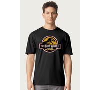 The Lost World White Outline Logo T-Shirt Jurassic Park Black S
