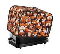 The lots of cartoon little foxes toaster cover is suitable for 2 small toaster covers with wide slots and comes with a storage pocket to meet diverse baking needs.