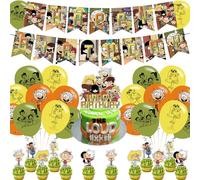 The Loud House Birthday Decoration,Loud House Party Decorations Include Banner,Cake Toppers and Ballons for Loud House Themed Birthday Supplies
