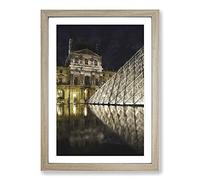 The Louvre in Paris Vol.1 Painting Framed Print | A2 Oak Framed Wall Art | Ready to Hang | Modern Historical Picture | Living Room Bedroom Lounge Office