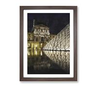 The Louvre In Paris Vol.1 Painting Modern Framed Print | A2 Walnut Framed Wall Art | Ready to Hang | Modern Historical Picture | Living Room Bedroom Lounge Office