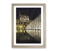 The Louvre In Paris Vol.1 Painting Modern Framed Print | A3 Oak Framed Wall Art | Ready to Hang | Modern Historical Picture | Living Room Bedroom Lounge Office