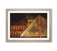 The Louvre in Paris Vol.2 Painting Framed Print | A2 Oak Framed Wall Art | Ready to Hang | Modern Historical Picture | Living Room Bedroom Lounge Office