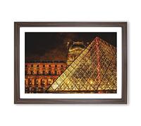 The Louvre in Paris Vol.2 Painting Framed Print | A2 Walnut Framed Wall Art | Ready to Hang | Modern Historical Picture | Living Room Bedroom Lounge Office