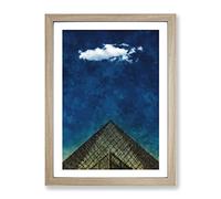 The Louvre Museum In Paris France Painting Modern Framed Wall Art Print, Ready to Hang Picture for Living Room Bedroom Home Office Décor, Oak A3 (34 x 46 cm)