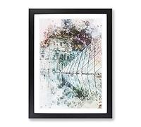 The Louvre Pyramid In Paris France In Abstract Modern Framed Print | A3 Black Framed Wall Art | Ready to Hang | Abstract Cityscape Picture | Living Room Bedroom Lounge Office